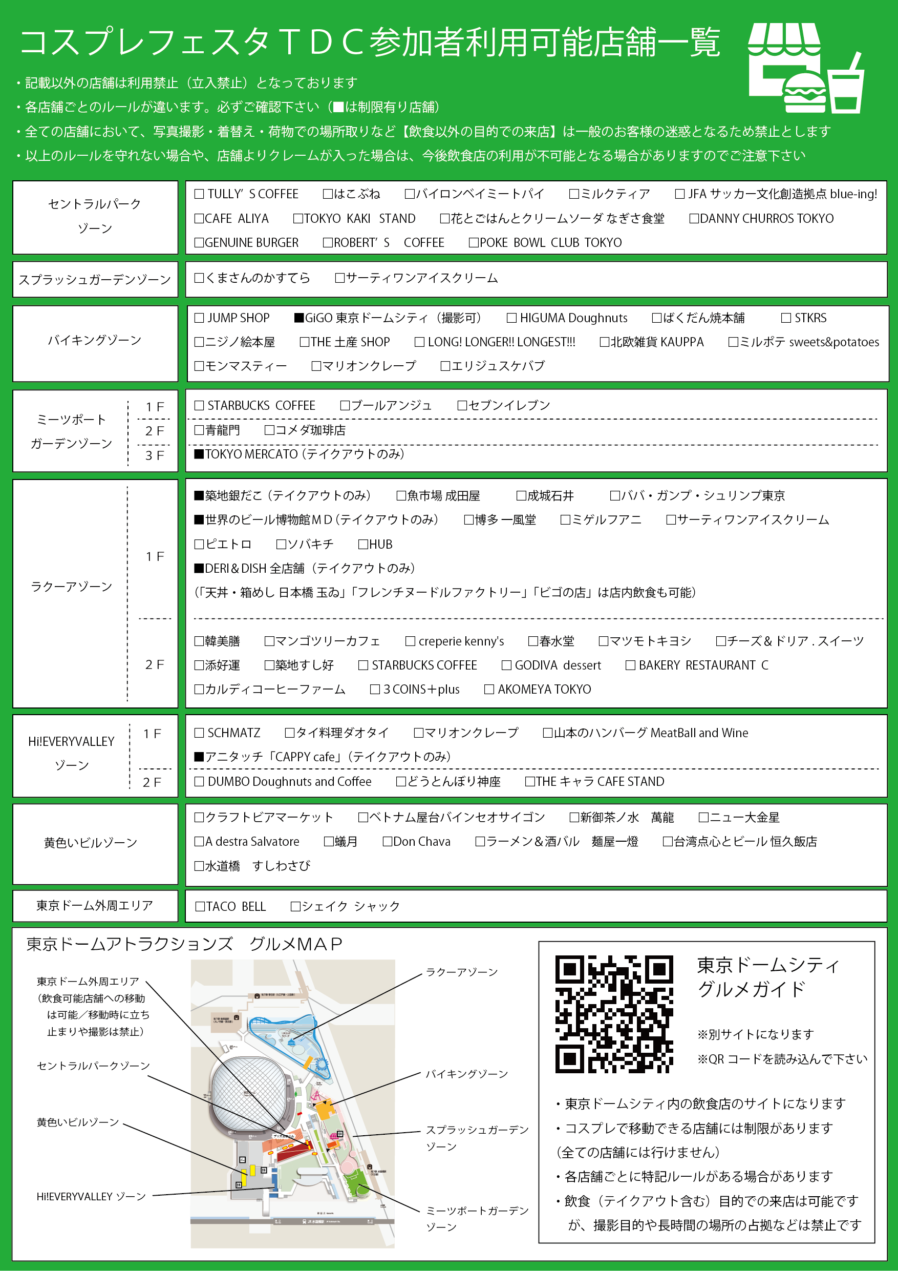 コスプレフェスタTDC参加者マップ