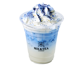 江水散花雪 バタフライピー杏仁ラテ